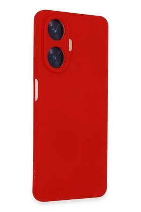 CepteToptan Realme C55 Kılıf Nano içi Kadife Silikon - Kırmızı - DROPX8167-3223