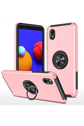 CepteToptan Samsung Galaxy A01 Core Kılıf Elit Yüzüklü Kapak - Pembe - DROPX9079-7578