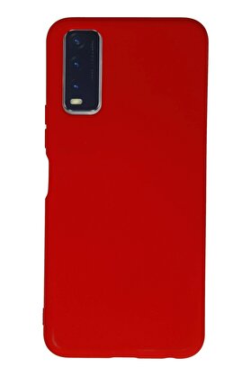 CepteToptan Vivo Y11S Kılıf Nano içi Kadife Silikon - Kırmızı - DROPX5985-5462