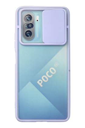 CepteToptan Xiaomi Poco F3 Kılıf Palm Buzlu Kamera Sürgülü Silikon - Lila - DROPX4766-3592