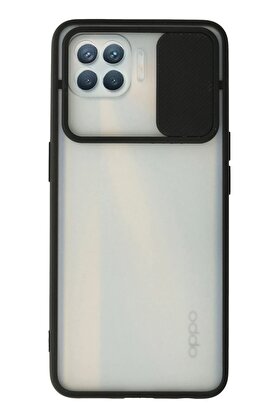 CepteToptan Oppo Reno 4 Lite Kılıf Palm Buzlu Kamera Sürgülü Silikon - Siyah - DROPX1820-3051