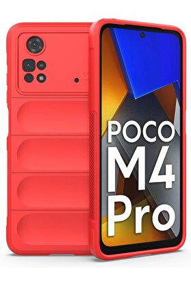 CepteToptan Xiaomi Poco M4 Pro 4G Kılıf Optimum Silikon - Kırmızı - DROPX9717-4161