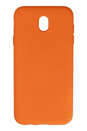 CepteToptan Samsung Galaxy J7 Pro / J730 Kılıf Nano içi Kadife Silikon - Turuncu - DROPX8712-6290
