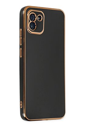 CepteToptan Samsung Galaxy A03 Kılıf Volet Silikon - Siyah - DROPX8162-9670