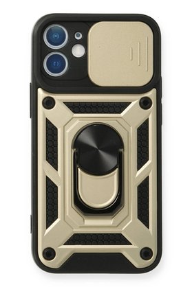 CepteToptan iPhone 11 Kılıf Pars Lens Yüzüklü Silikon - Gold - DROPX8792-9791