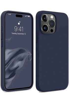 CepteToptan iPhone 15 Pro Kılıf First Silikon - Lacivert - DROPX7138-3250