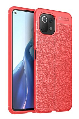 CepteToptan Xiaomi Mİ 11 Lite Kılıf Auto Focus Kapak - Kırmızı - DROPX2630-7751