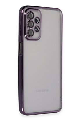 CepteToptan Samsung Galaxy A23 4G Kılıf Lensli Silikon - Mor - DROPX6952-5090