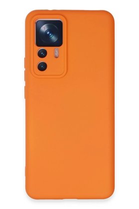 CepteToptan Xiaomi Mi 12T Pro Kılıf Nano içi Kadife Silikon - Turuncu - DROPX6323-3006