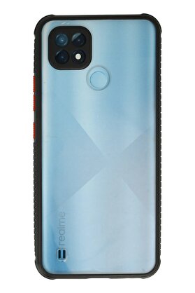 CepteToptan Realme C21 Kılıf Miami Şeffaf Silikon - Siyah - DROPX7517-7711