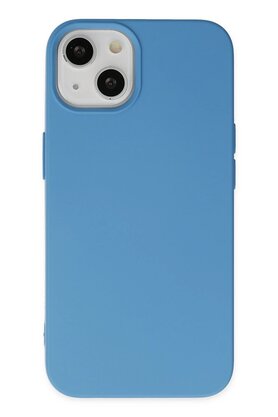 CepteToptan iPhone 14 Plus Kılıf Nano içi Kadife Silikon - Mavi - DROPX3546-3324