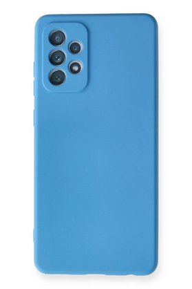 CepteToptan Samsung Galaxy A72 Kılıf Nano içi Kadife Silikon - Mavi - DROPX8316-4392