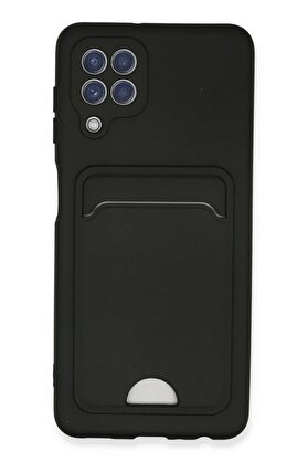 CepteToptan Samsung Galaxy A22 Kılıf Kelvin Kartvizitli Silikon - Siyah - DROPX3006-6484