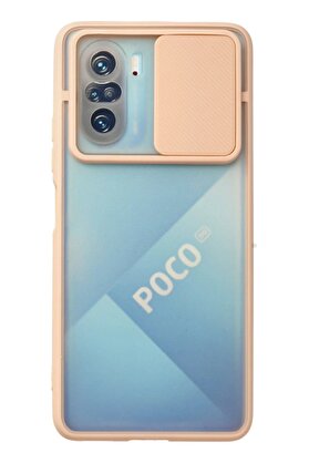 CepteToptan Xiaomi Poco F3 Kılıf Palm Buzlu Kamera Sürgülü Silikon - Pembe - DROPX4279-4925