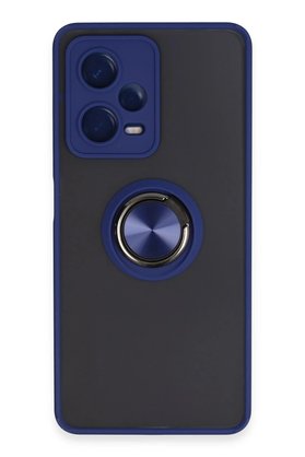CepteToptan Xiaomi Redmi Note 12 5G Kılıf Montreal Yüzüklü Silikon Kapak - Lacivert - DROPX9834-1922