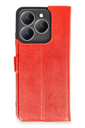 CepteToptan Realme C63 Kılıf Trend S Plus Kapaklı Kılıf - Kırmızı - DROPX5867-9271