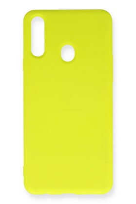 CepteToptan Samsung Galaxy A20S Kılıf Nano içi Kadife Silikon - Sarı - DROPX3577-3425
