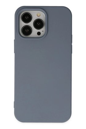 CepteToptan iPhone 14 Pro Kılıf Nano içi Kadife Silikon - Gri - DROPX9753-3733