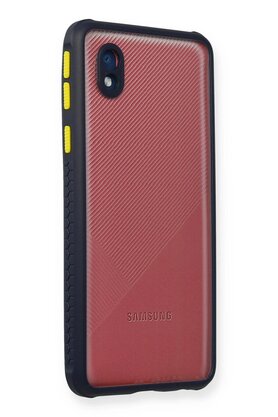 CepteToptan Samsung Galaxy A01 Core Kılıf Miami Şeffaf Silikon - Lacivert - DROPX4153-9485