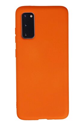 CepteToptan Samsung Galaxy S20 Kılıf Nano içi Kadife Silikon - Turuncu - DROPX5889-5047