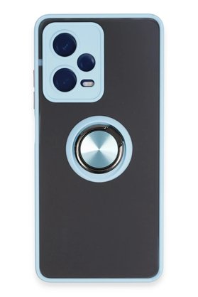 CepteToptan Xiaomi Redmi Note 12 5G Kılıf Montreal Yüzüklü Silikon Kapak - Buz Mavi - DROPX3975-1478