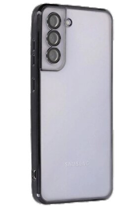 CepteToptan Samsung Galaxy S21 FE Kılıf Lensli Silikon - Siyah - DROPX9914-4129