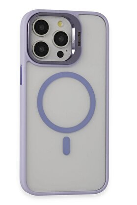 CepteToptan iPhone 15 Pro Max Kılıf Roblox Lens Magsafe Standlı Kapak - Lila - DROPX5459-8678