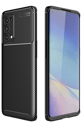 CepteToptan Oppo Reno 5 Pro Kılıf Auto Focus Karbon Kapak - Siyah - DROPX5156-6577
