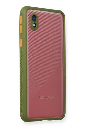 CepteToptan Samsung Galaxy A01 Core Kılıf Miami Şeffaf Silikon - Yeşil - DROPX6233-9821