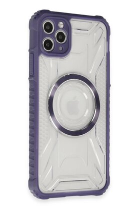 CepteToptan iPhone 11 Pro Max Kılıf Prag Magneticsafe Kapak - Derin Mor - DROPX9445-6645