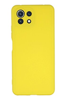 CepteToptan Xiaomi Mİ 11 Lite Kılıf Nano içi Kadife Silikon - Sarı - DROPX9498-8375