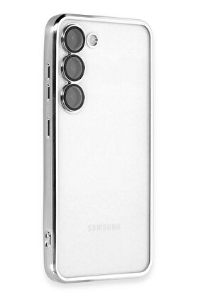 CepteToptan Samsung Galaxy S23 Plus Kılıf Lensli Silikon - Gümüş - DROPX5646-8600