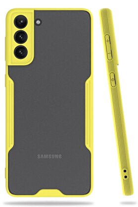 CepteToptan Samsung Galaxy S21 Plus Kılıf Platin Silikon - Sarı - DROPX6341-2127