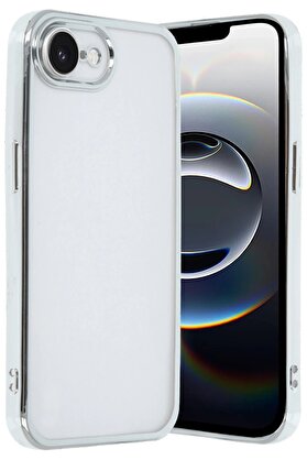 CepteToptan iPhone 16E Kılıf Lensli Silikon - Gümüş - DROPX7527-5580