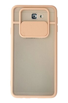 CepteToptan Samsung Galaxy J7 Prime Kılıf Palm Buzlu Kamera Sürgülü Silikon - Pembe - DROPX9667-7093