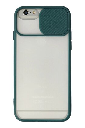 CepteToptan iPhone 6 Plus Kılıf Palm Buzlu Kamera Sürgülü Silikon - Yeşil - DROPX7564-4028