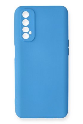 CepteToptan Realme 7 Kılıf Nano içi Kadife Silikon - Mavi - DROPX4251-2353