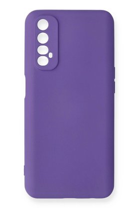 CepteToptan Realme 7 Kılıf Nano içi Kadife Silikon - Mor - DROPX7569-9702