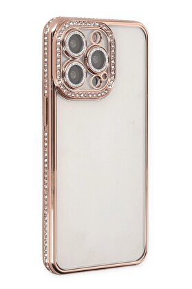 CepteToptan iPhone 14 Pro Kılıf Joke Taşlı Silikon - Pembe - DROPX7946-5664