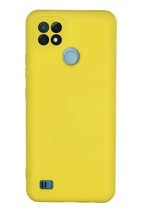 CepteToptan Realme C21 Kılıf Nano içi Kadife Silikon - Sarı - DROPX1626-4253
