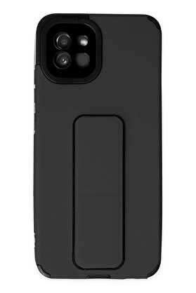 CepteToptan Samsung Galaxy A03 Kılıf Mega Standlı Silikon - Siyah - DROPX6913-8735