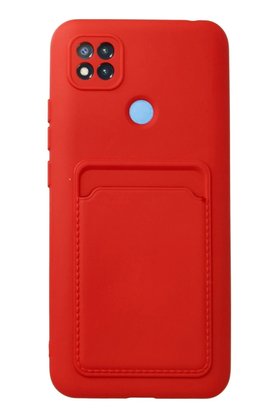 CepteToptan Xiaomi Redmi 9C Kılıf Kelvin Kartvizitli Silikon - Kırmızı - DROPX2350-3445