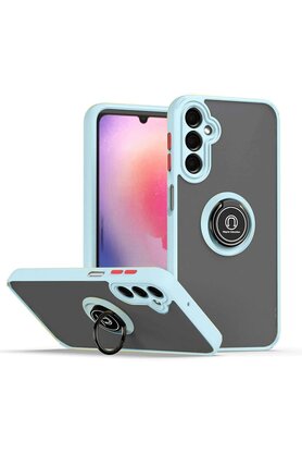 CepteToptan Samsung Galaxy A05S Kılıf Montreal Yüzüklü Silikon Kapak - Buz Mavi - DROPX9935-4660
