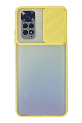 CepteToptan Xiaomi Redmi Note 11 Kılıf Palm Buzlu Kamera Sürgülü Silikon - Sarı - DROPX4038-7793
