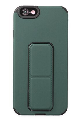 CepteToptan iPhone 6 Kılıf Mega Standlı Silikon - Yeşil - DROPX2229-6101