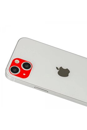 CepteToptan iPhone 13 Rainbow Kamera Lens Koruma Cam - Kırmızı - DROPX2542-5084