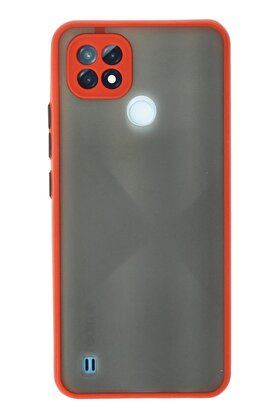 CepteToptan Realme C21 Kılıf Montreal Silikon Kapak - Kırmızı - DROPX5989-3834