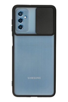 CepteToptan Samsung Galaxy M52 5G Kılıf Palm Buzlu Kamera Sürgülü Silikon - Siyah - DROPX6476-4644
