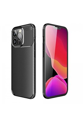CepteToptan iPhone 13 Pro Kılıf Auto Focus Karbon Kapak - Siyah - DROPX1004-4296