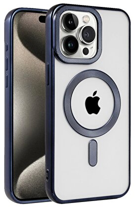CepteToptan iPhone 15 Pro Max Kılıf Kronos Magsafe Kapak - Lacivert - DROPX4352-3785